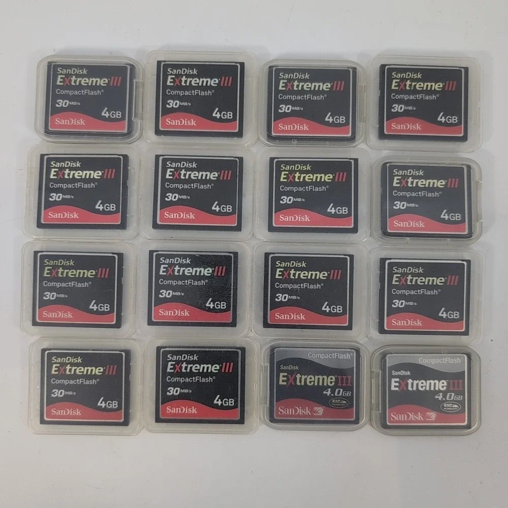 Lot of 16 SanDisk Extreme III 4GB CompactFlash Card - OEM - All Tested